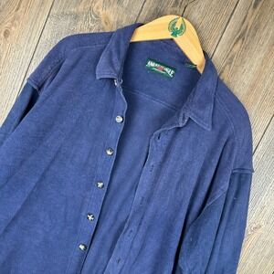 American Eagle Vintage 90s Terry Cotton Button Down Long Sleeve Shirt Medium